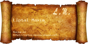 Liptai Maxim névjegykártya